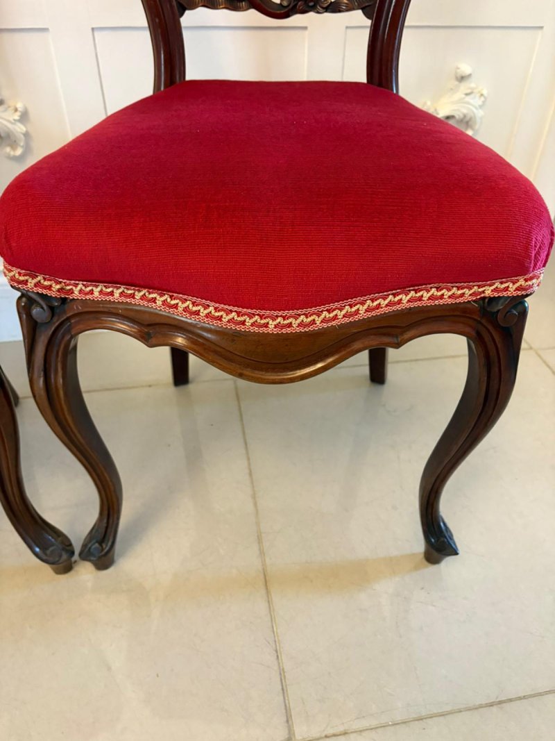 Outstanding Quality Set of 10 Antique Victorian Carved Mahogany Dining Chairs - Image 9